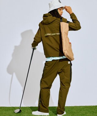 PW CIRCULUS 【撥水加工/ストレッチ】サイドストライプ ワイドパンツ ゴルフ カーキ系