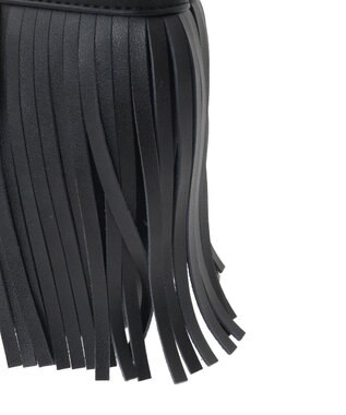 Green Parks ａｎｄｍｉｋｋａ．フリンジ巾着ショルダーバッグ Black