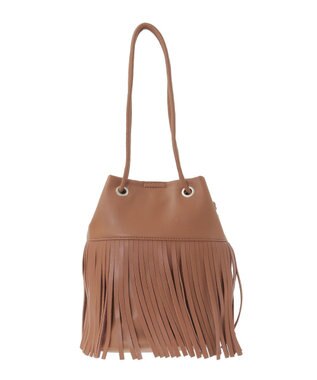 Green Parks ａｎｄｍｉｋｋａ．フリンジ巾着ショルダーバッグ Brown