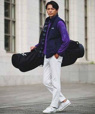 23区GOLF 【MEN】両面使える！チェック×無地 ダウンベスト ネイビー系
