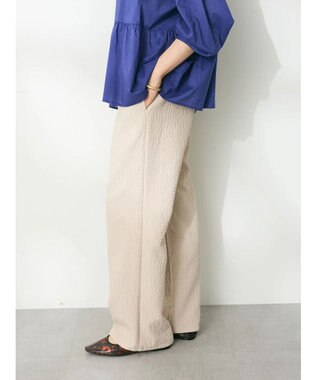 CRAFT STANDARD BOUTIQUE ふくれジャガードパンツ Gray Beige