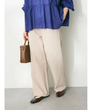 CRAFT STANDARD BOUTIQUE ふくれジャガードパンツ Gray Beige