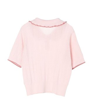 earth music&ecology フリルニットポロ Pink