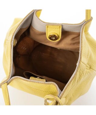UNBILLION perche 牛革×ヤナギ底2wayトートバッグ イエロー