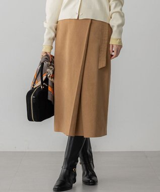 23区 S 【GOLD LABEL】スウェードタッチレザー ラップスカート