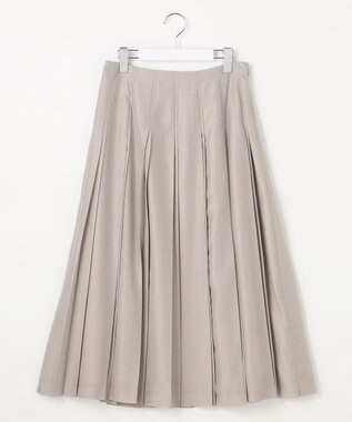 J.PRESS LADIES L エアリースパンボイル プリーツ スカート グレージュ系