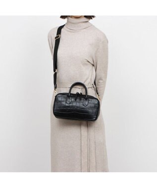 UNBILLION ペルケ perche / 牛革ランドスケープ2wayショルダーバッグ ブラック