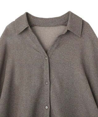 YECCA VECCA 　裾ドロストメッシュシャツ Gray Mixture