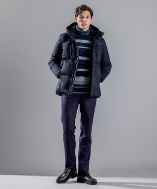 JOSEPH HOMME コマスエード　ダウンコート ネイビー系