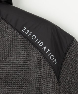23区GOLF 【23Fondation/MEN】【吸湿発熱】ワッフルジャガード ハーフジップ グレー系