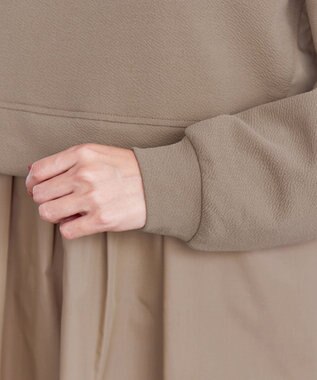 Tiaclasse 【洗える】重ね着風チュニックプルオーバー モカ