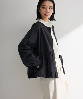 Green Parks ノーカラーペプラムブルゾン