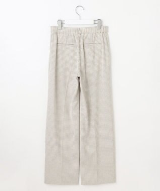 自由区 L TRギャバチェック柄ストレート パンツ オフチェック