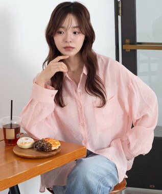 WEGO 【2026年春夏新作】シアーシャツ ピンク