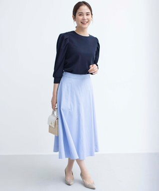 組曲 ライトアムンゼンジャージーバックリボン トップス ネイビー系