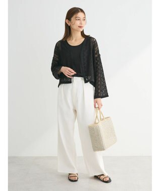 Green Parks ＳＥＴ２点　レースカーデ＋タンクトップ Black