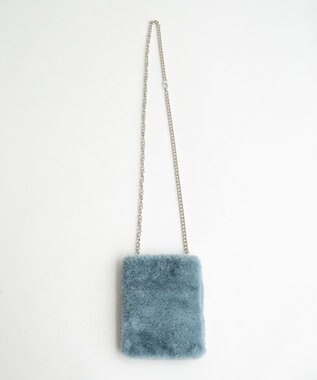 WEGO ファーチェーンミニショルダー サックス