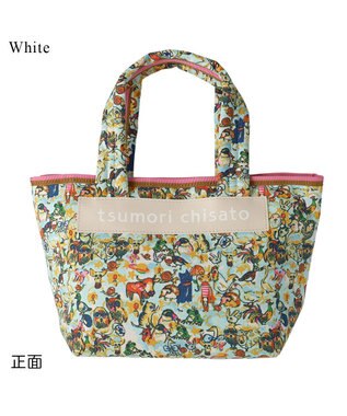 tsumori chisato CARRY 森のどうぶつたち ハンドバッグ 小サイズ ホワイト