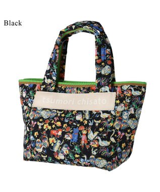 tsumori chisato CARRY 森のどうぶつたち ハンドバッグ 小サイズ ブラック