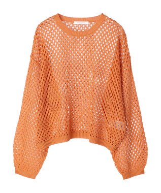 Green Parks メッシュ編みニットプルオーバー Orange