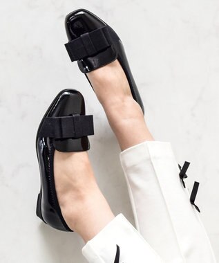 Bridget Birkin ＜3E＞【Bridget Birkin Walk】スクエアオペラコンフォートシューズ ブラックエナメル