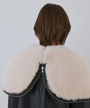 GRACE CONTINENTAL フェイクレザーボンバージャケット ブラック