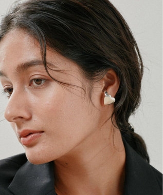 yoaa シルバー925 ハートプレートイヤーカフリング シルバー925