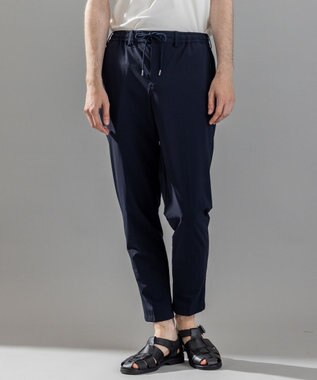JOSEPH HOMME 新素材【接触冷感性/防しわ性/ストレッチ/洗える/撥水加工】トリコソリッドストレッチ ドロスト付きテーパードパンツ / PEGG CONVERTIBLE ネイビー系