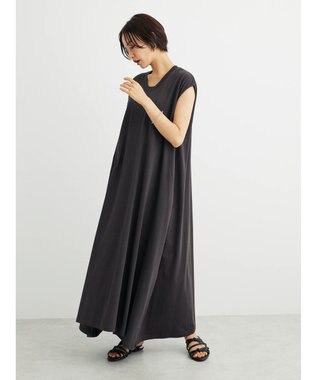 Green Parks ・ＳＵＧＡＲ　ＳＰＯＯＮ　フレンチフレアワンピース Charcoal Gray