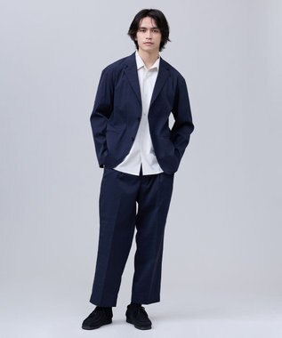 J.PRESS MEN 【J.PRESS ORIGINALS】【UNISEX】High Power Stretch Mechanical Jacket / 2B / Baggy-Fit ネイビー系