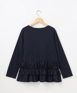 組曲 L 【先行予約】フリルシャツコンビ ロングTシャツ ネイビー系