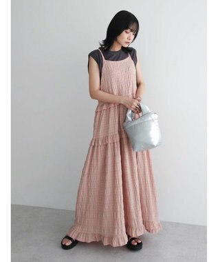 Green Parks ・Ｐｅｔｉｔ　Ｆｌｅｕｒ　チェックティアードキャミワンピ Pink