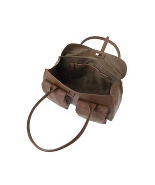 genten ゴートシュリンク かぶせ付トートバッグ グレージュ