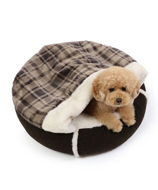 PET PARADISE ペットパラダイス 丸型寝袋 遠赤外線 《チェック柄》 60cm チェック柄