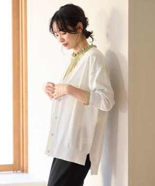 ANY 【洗濯機可能・UVケア】Ｖネック カーディガン オフ