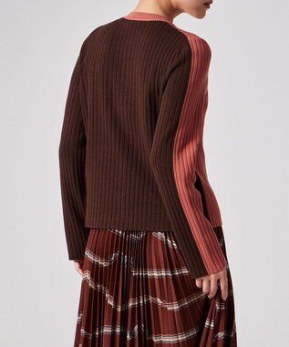 Paul Smith バイカラー スリット カーディガン ピンク