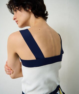 GRACE CONTINENTAL 配色ニットキャミ ホワイト