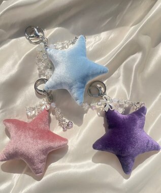 WEGO ベロアスターキーホルダー サックス