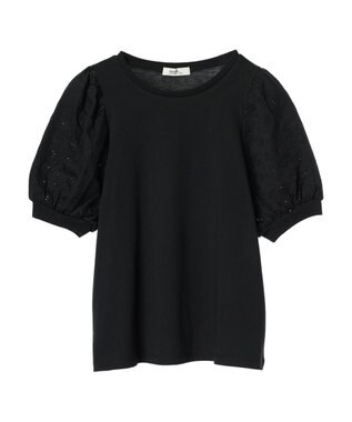 earth music&ecology フラワーレースプルオーバー Black