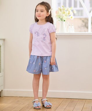 ANY KIDS 【WEB限定】7days プリント 半袖 Tシャツ ラベンダー×ユニコーン