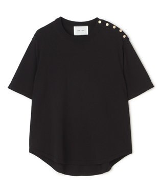 BEIGE， NADIA / ストレッチ メタルボタンニット Black