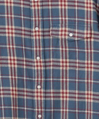 J.PRESS YORK STREET 【UNISEX】フランネル レギュラーカラーシャツ ブルー系3