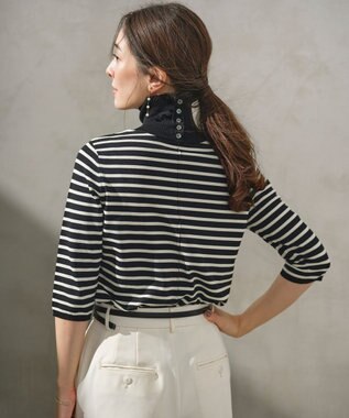 組曲 L 【6色展開・UVケア】モダンタートルニット ボーダー系1