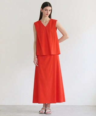 BEIGE， YANN / ラップタック フレアスカート Red