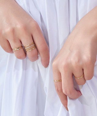 Phoebe 【金属アレルギー対応】2setグレイングリッターリング シャンパンゴールド シャンパンゴールド