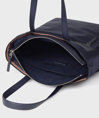 Paul Smith ナイロンブライトストライプトリム トートバッグ ネイビー