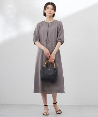 J.PRESS LADIES 【洗える】ブライトスパンボイル ワンピース グレージュ系