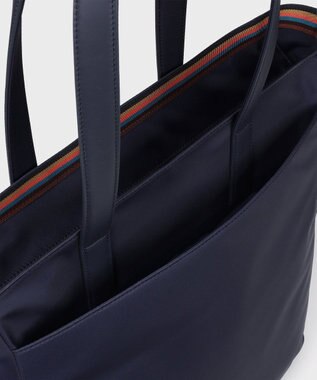 Paul Smith ナイロンブライトストライプトリム トートバッグ ネイビー