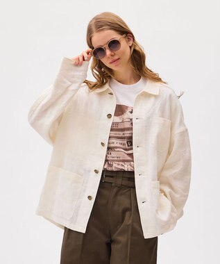LENO FRENCH WORK HEVY LINEN COVER ALL《UNISEX》 カバーオールリネンジャケット