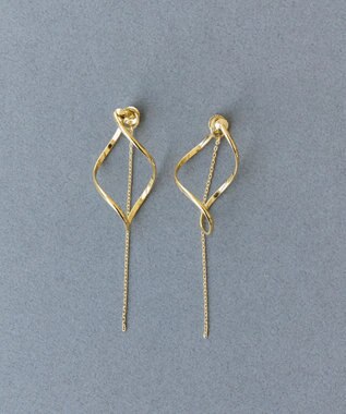 Phoebe 2wayグレースツイストラインイヤリング　ゴールド ゴールド